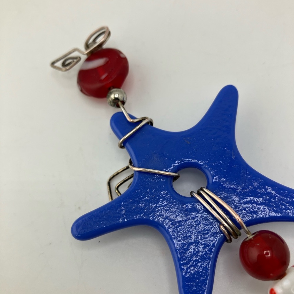 Hand Crafted Fused Glass Blue Star Wine/Olive Oil Bottle Stopper - Picture 4 of 6